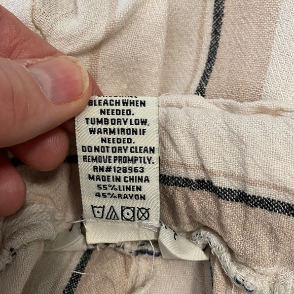 Indigo Rein Women's Linen Blend Cropped Wide Leg Pull-on Pants Size Small - Picture 7 of 10